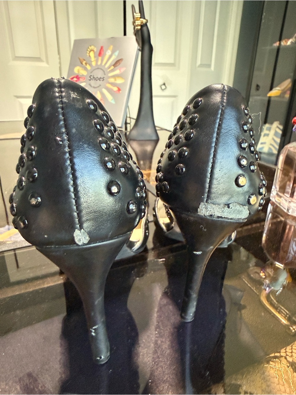 French Connection Black Studded D’orsay styled heels. - Picture 7 of 8